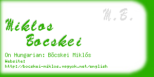 miklos bocskei business card